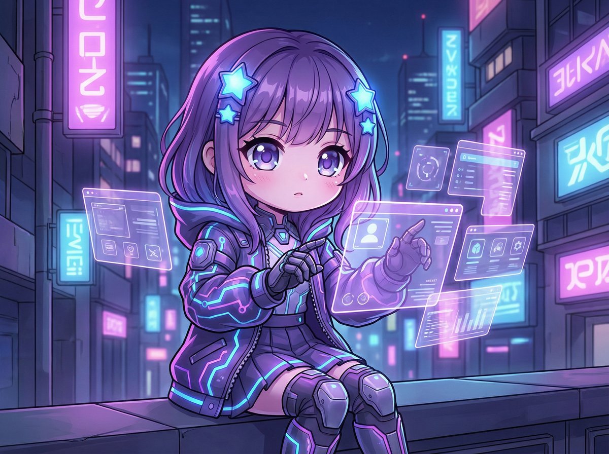 猎奇-赛博少女AI创作演示